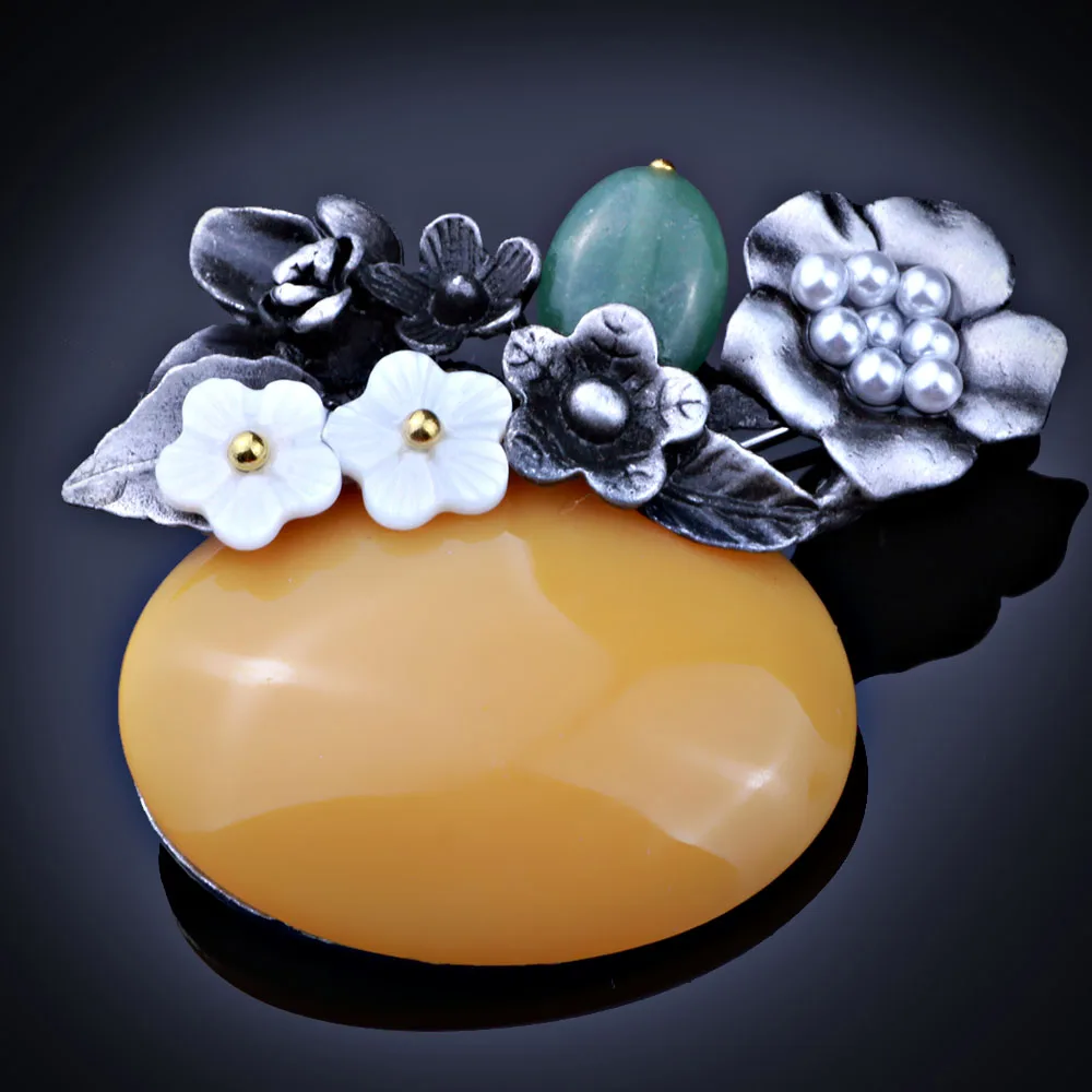 FARLENA ювелирные изделия ручной работы натуральный камень брошь в виде букета для