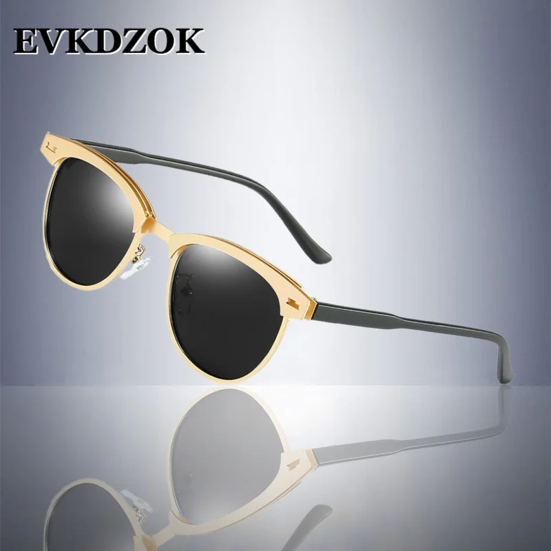 2018 Золотые Металлические поляризованные солнцезащитные очки Мужские Модные