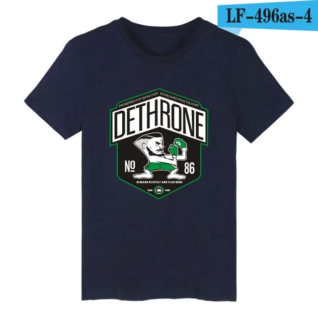 navy blue Dethrone Conor McGregor Dublin футболка для мужчин, модная мужская футболка с коротким рукавом, брендовая качественная хлопковая футболка, топы, быстрая - Цвет: navy blue