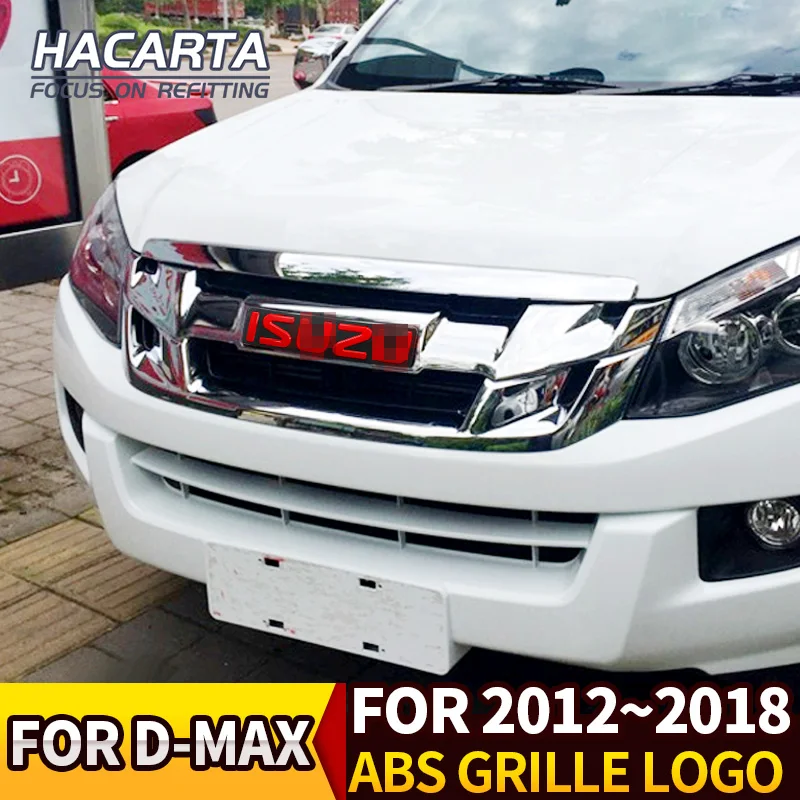 Передняя решетка с логотипом для 2012 2019 Модели Isuzu D max красный логотип красными