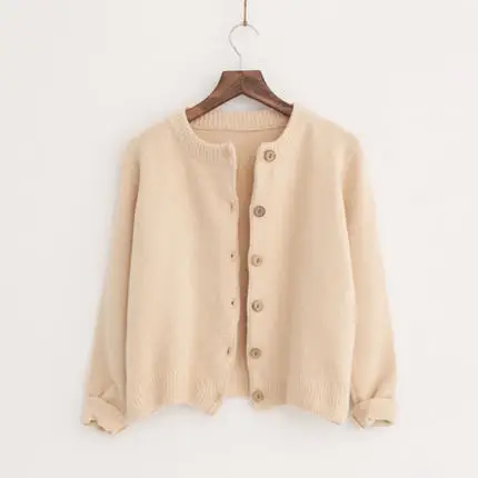 Женский свободный вязаный свитер с длинным рукавом Свободный кардиган для