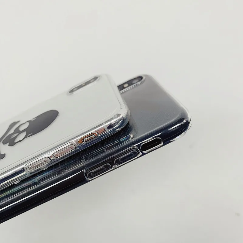 Роскошный мягкий чехол Philip Skull для iPhone 8 plus X XS Max XR Прозрачный 6 телефона 6s 7 мягкие