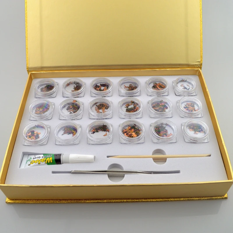 Черные металлические наклейки для дизайна ногтей аксессуары из фольги набор