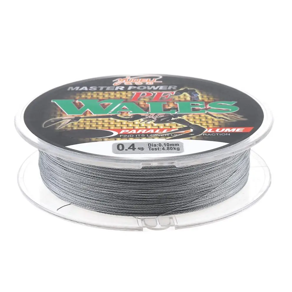 100 м 110 ярдов серая Высококачественная ПЭ плетеная рыболовная леска 4 пряди 10 12 15 18