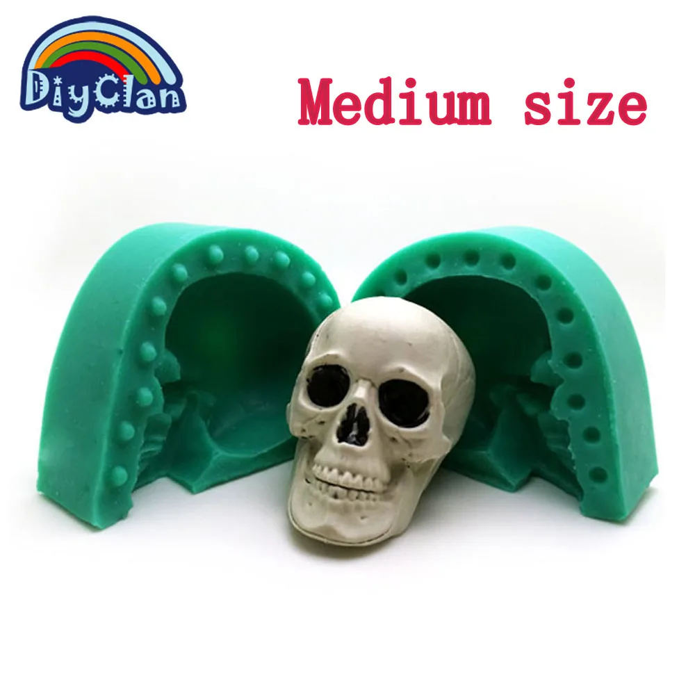 Medium size S0502MK Хэллоуин Череп Силиконовая форма шоколада интересный череп голова свечная форма ручной работы мыло Плесень Торт Инструменты для кухни выпечки - Цвет: Medium size S0502MK