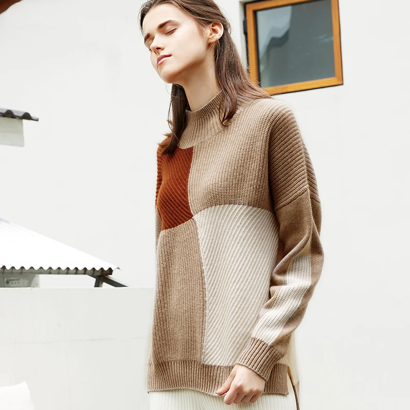 ZHILI 2018 New Autumn Winter Turtleneck Relaxed Cashmere Sweater | Женская одежда