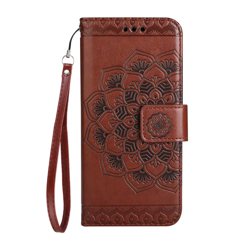 Brown Флип-кейс для huawei Y3 CRO-L22 CRO-U00 цветочный кожаный чехол для мобильного телефона для huawei Y 3 Y3 III женские низкие Туфли на L22 U00 чехол для телефона - Цвет: Brown