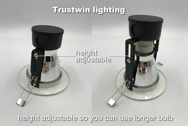 4X встраиваемые мокасины Цвет серебристый черный E26 E27 лампочки служит защитной