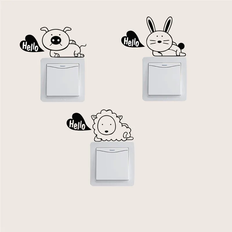 Стикер настенный виниловый с изображением милой мыши свиньи собаки тигра|adesivo de