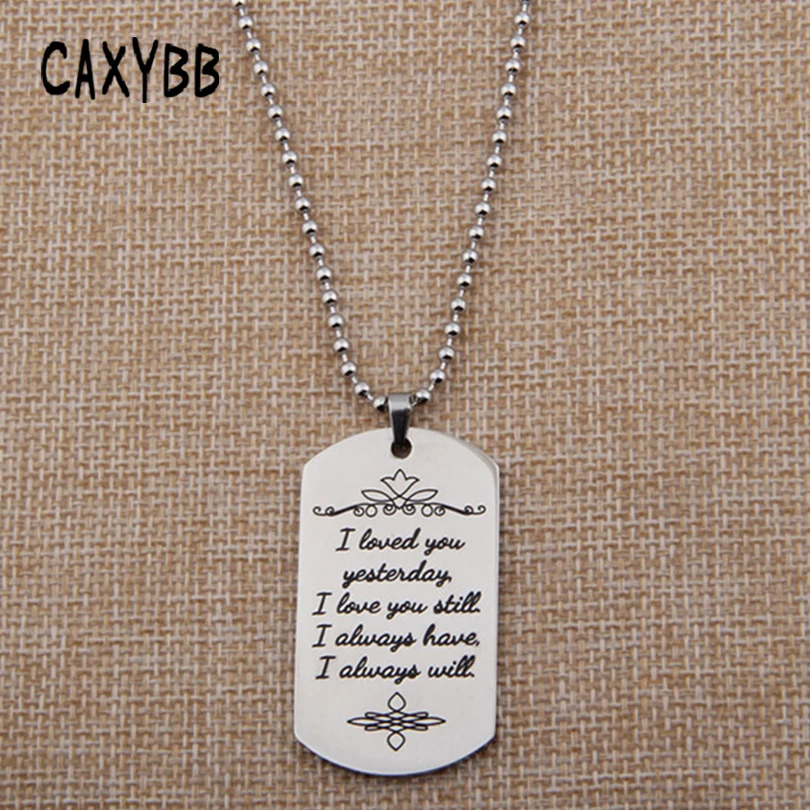 Модное ожерелье Caxybb из нержавеющей стали в стиле милитари |