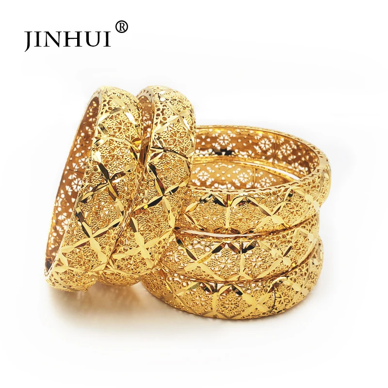 New Fashion lady Luxury Gold Color Jewelry Bangles Ethiopian African Women Dubai Bracelet Party wedding Gifts bridal Ramadan
