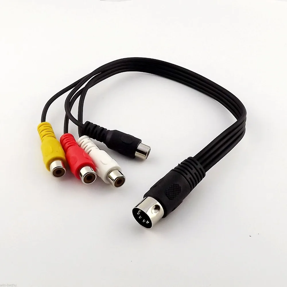 1 шт. 1ft Midi Din 5 контактный штекер на 4x RCA Женский телефон адаптер гнезд Аудио Видео