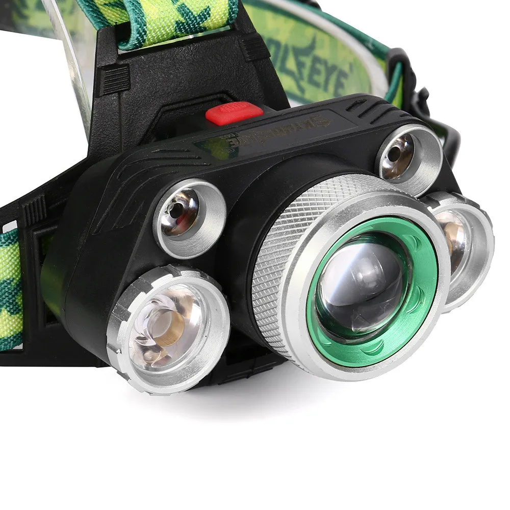 Высокое качество 35000 лм 5X CREE XM-L T6 светодиодный перезаряжаемый налобный фонарь для
