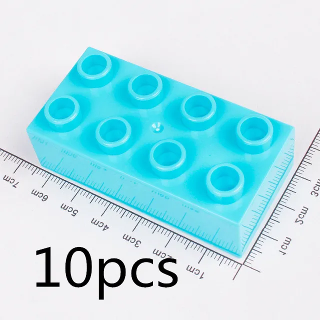LXF-R504-14-10pcs 10 шт./партия 2X4 Толстый кубик Diy Большие размеры строительные блоки запас аксессуары совместимы с дублированные игрушки для детей подарок для детей - Цвет: LXF-R504-14-10pcs