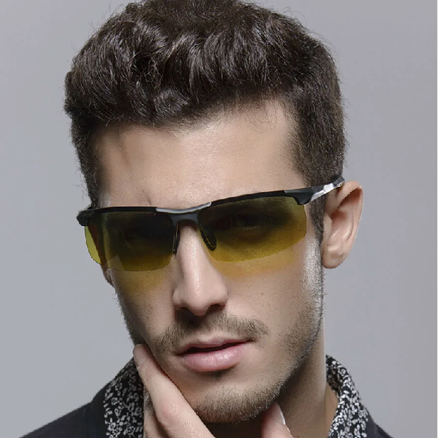 Мужские брендовые поляризованные очки Aoron из алюминиевого магниевого сплава для