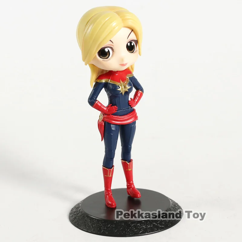 Captain Marvel nobox Q Posket Marvel супер герой Капитан Marvel Черная Вдова ПВХ фигурка Коллекционная модель игрушки Qposket кукла - Цвет: Captain Marvel nobox