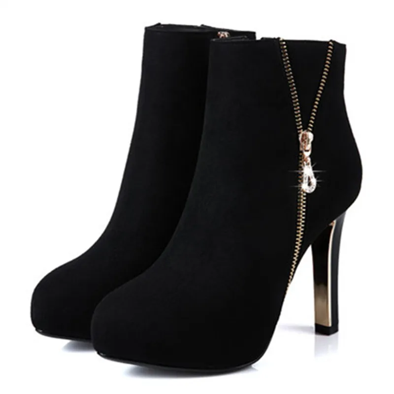 MEMUNIA 2020 new ankle boots for women fashion zipper elegant crystal autumn winter extreme high heels | Обувь