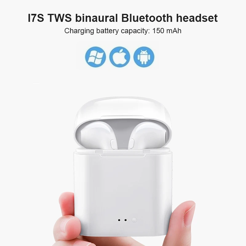 I7s TWS Bluetooth наушники беспроводные стерео гарнитура с зарядным устройством