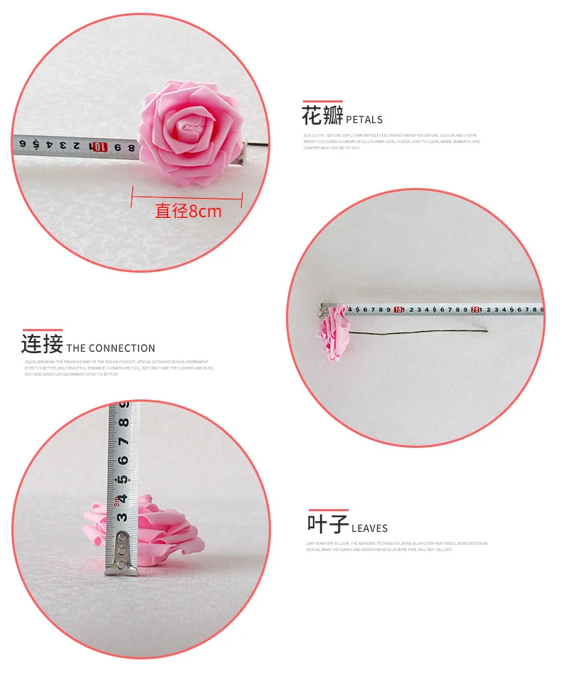 Искусственный цветок розы из искусственной кожи 18 см высота диаметр 8 оптовая