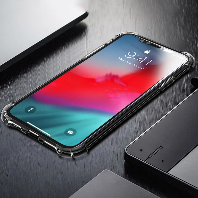 Shockproof Case For iPhone XS Max X XR 7 8 6 6S Plus 5S Phone Protective Cover Silicone Clear Soft 5.8 6.1 6.5inch Bag |