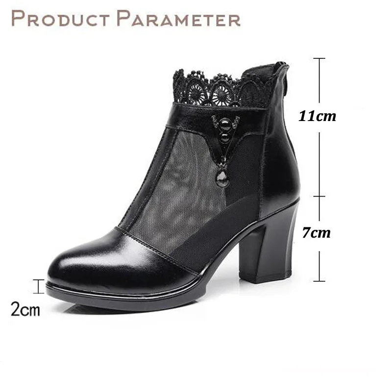 Женские ботильоны с круглым носком на платформе кружевными манжетами массивном