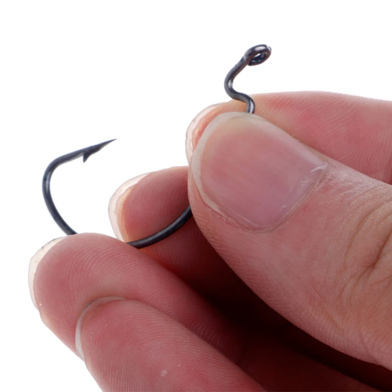 20Pcs Fishing Black Bait Crank Hook Soft Lure High Carbon Steel Tackle Fishhooks 10166 | Спорт и развлечения