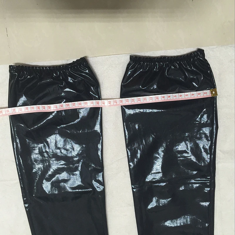 Женские чулки из искусственной кожи черные красные серебристые ПВХ дамские