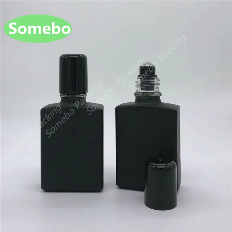 Стеклянные бутылки 10 шт./лот 30 мл морозно-черные рулонные флаконы с роликовым