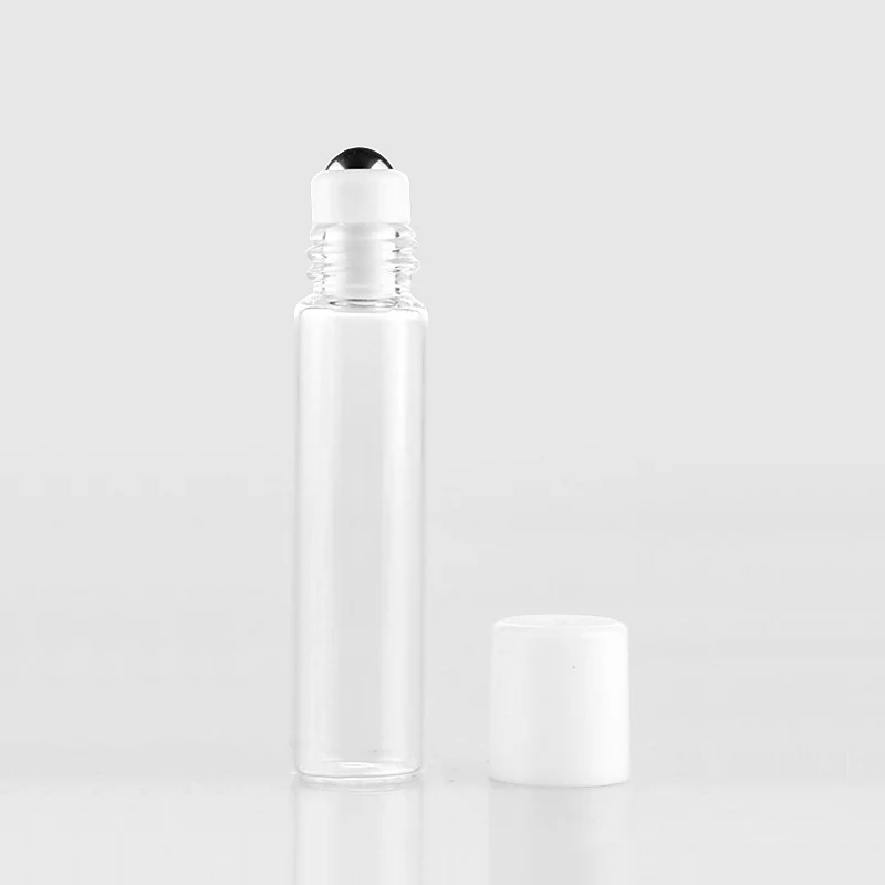 5ml 100 шт./лот, стеклянные флаконы для духов с рулоном, пустые косметические эфирные масла, флакон для путешествий со стальным шариком - Цвет: 5ml