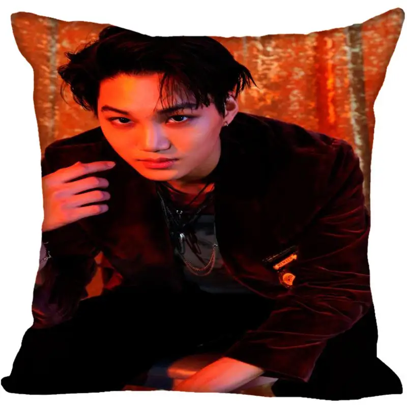 1 Заказ Kpop Кай из группы EXO наволочки печатные квадратные шелковые наволочки домашние декоративные на молнии атласные наволочки(одна сторона - Цвет: 1