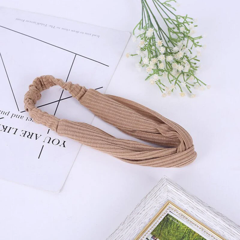 2018 женский темпераментный вязаный однотонный аксессуар для волос эластичная