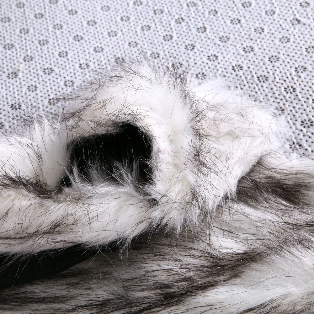 Теплые шапка из животного меха и шарф для женщин зимние пушистые плюшевые кепки