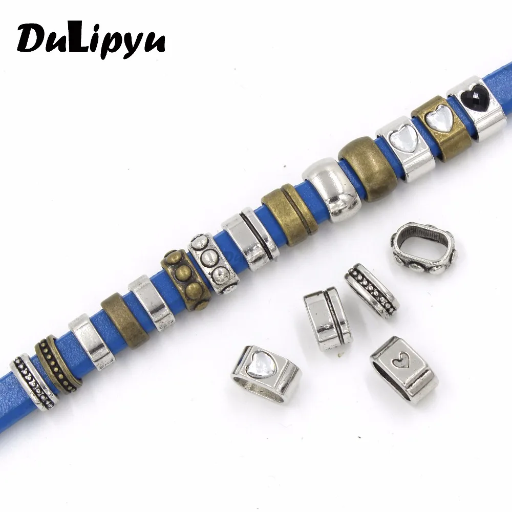 10 шт./лот античное серебро/бронзовое сердце слайдер разделители бусины фурнитура