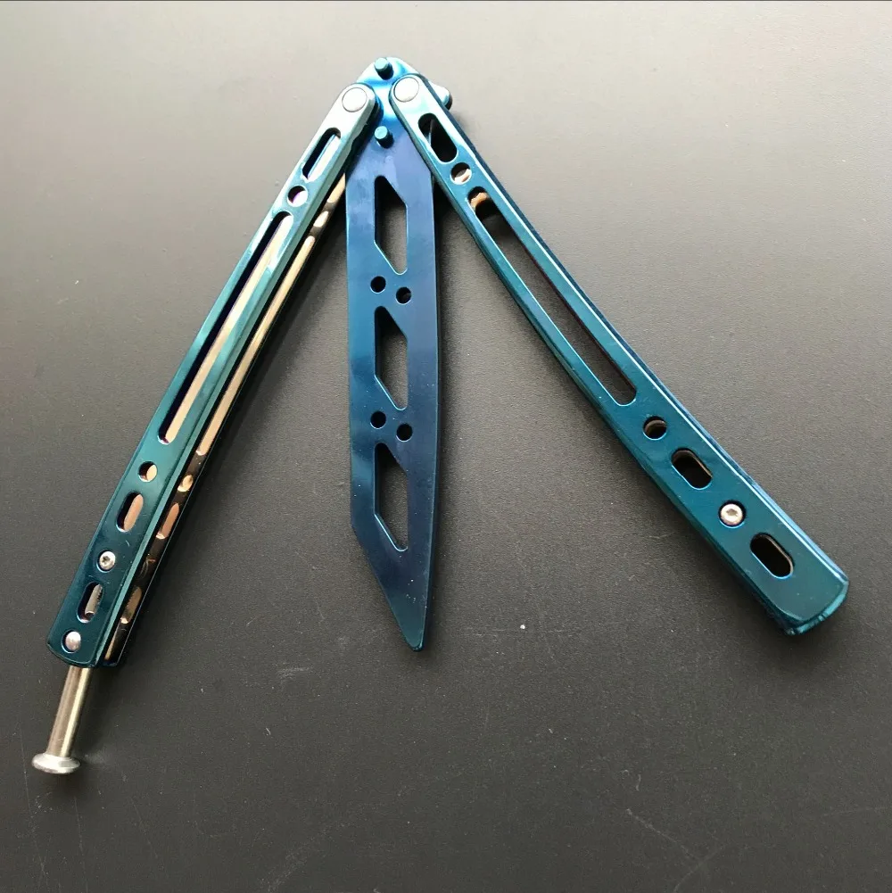 5 цветов зеркальный складной нож-бабочка balisong cs go, тренировочный тупой нож без края, нож-бабочка, нож для косплея