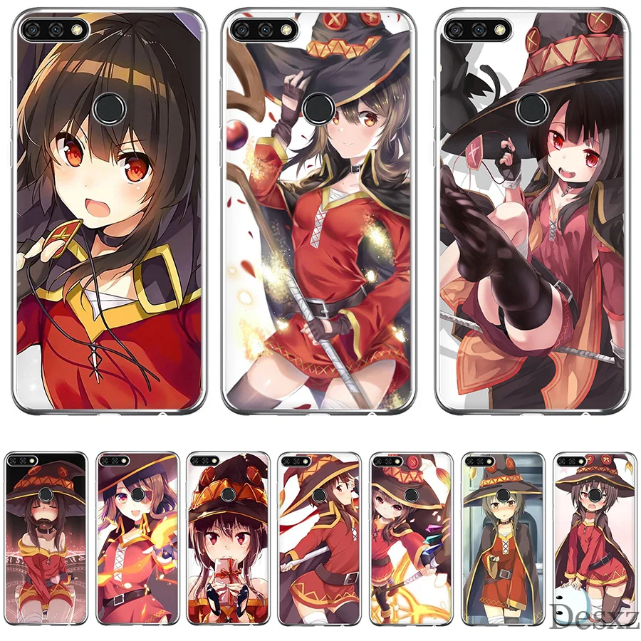 Мягкий ТПУ чехол для телефона с японским аниме Konosuba Megumin стиль роскошный модный