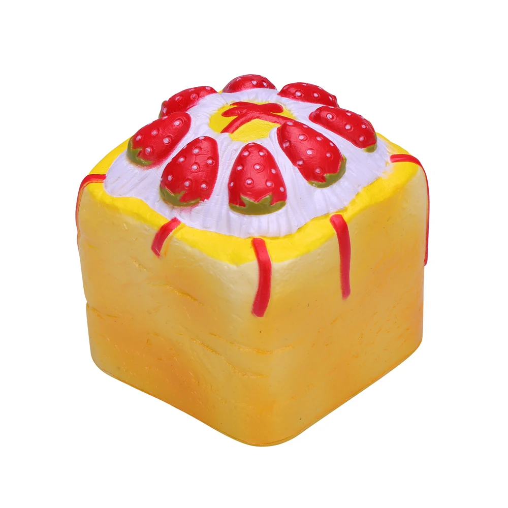 10 шт./лот оптовая продажа мягкими игрушками Vlampo желтый торт с клубникой Squeeze Toy