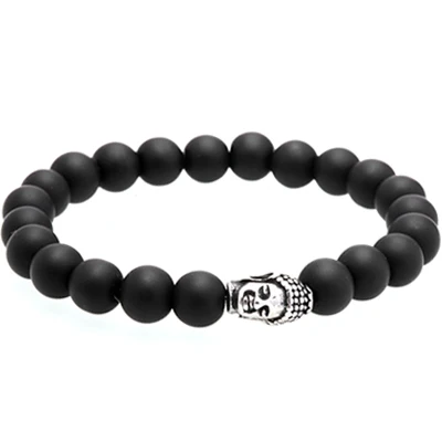Yoga bracelet Мужской браслет с черепом, мужские стальные браслеты с черепом, серые амулет с бусами из натурального камня, браслеты и браслеты, ювелирные изделия для мужчин, подарок - Окраска металла: Yoga bracelet