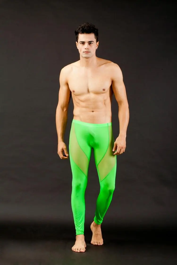 Пикантные мужские кальсоны мягкое Сетчатое Прозрачное нижнее белье брюки для