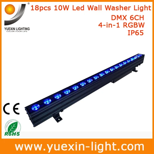 18X10W DMX настенный светильник для мойки RGBW 4 в 1 светодиодный моющийся линейный бар