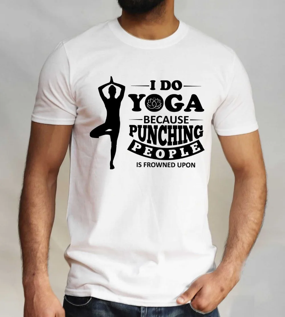 Топ I Do Yoga забавная новинка тренировочная футболка для фитнеса и спортзала крутой