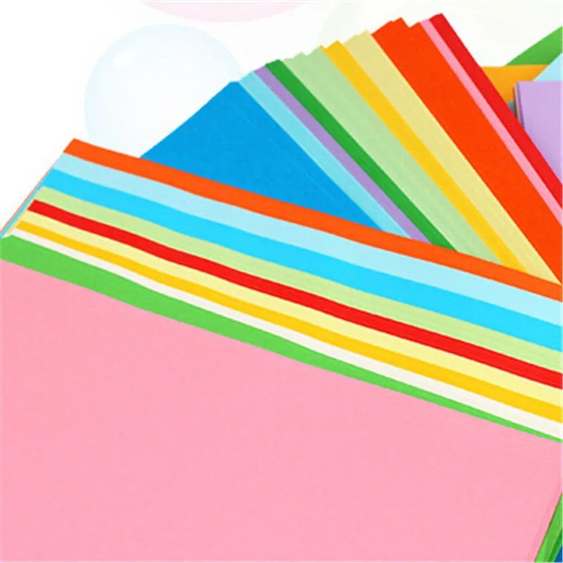 

100Pcs 10X10cm Mixed Color Square Double Sided Coloured Craft Paper DIY Kid Gift Folding Handmade Paper Party Decorations
