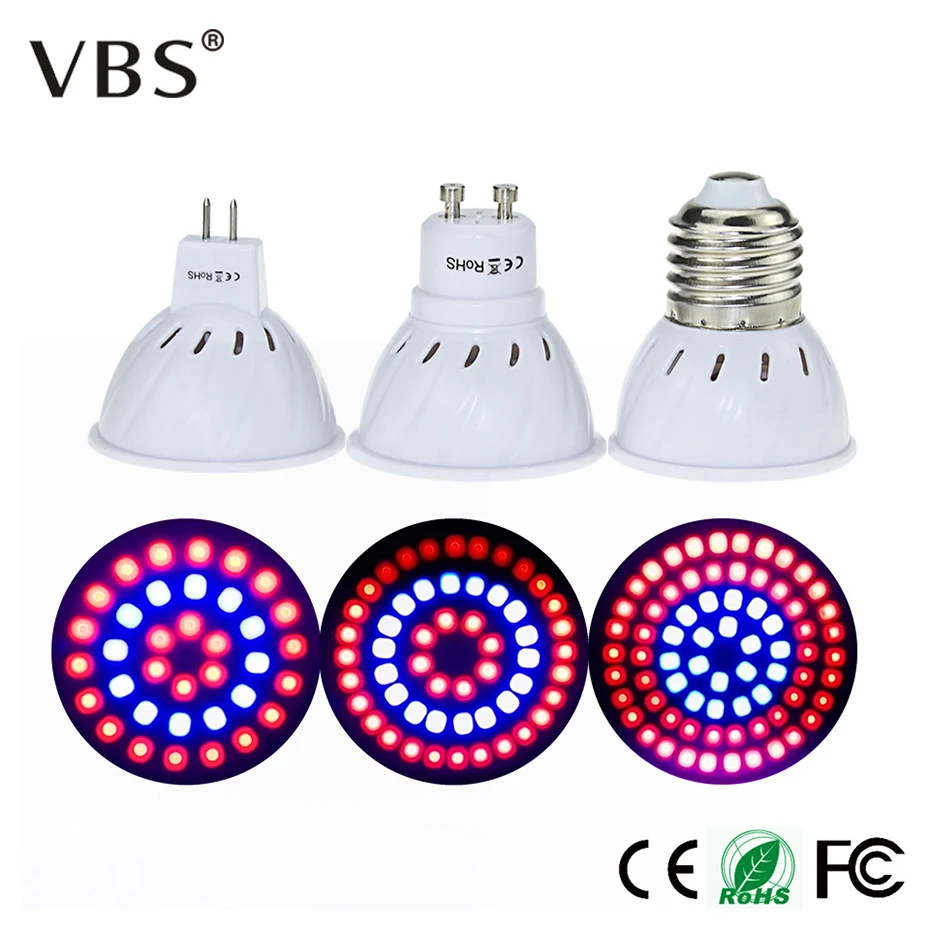 

Full Spectrum LED Grow Light Lampada E27 MR16 GU10 Indoor Plant Lamp 36 54 72Leds Bulb Flowering Hydroponics System Garden