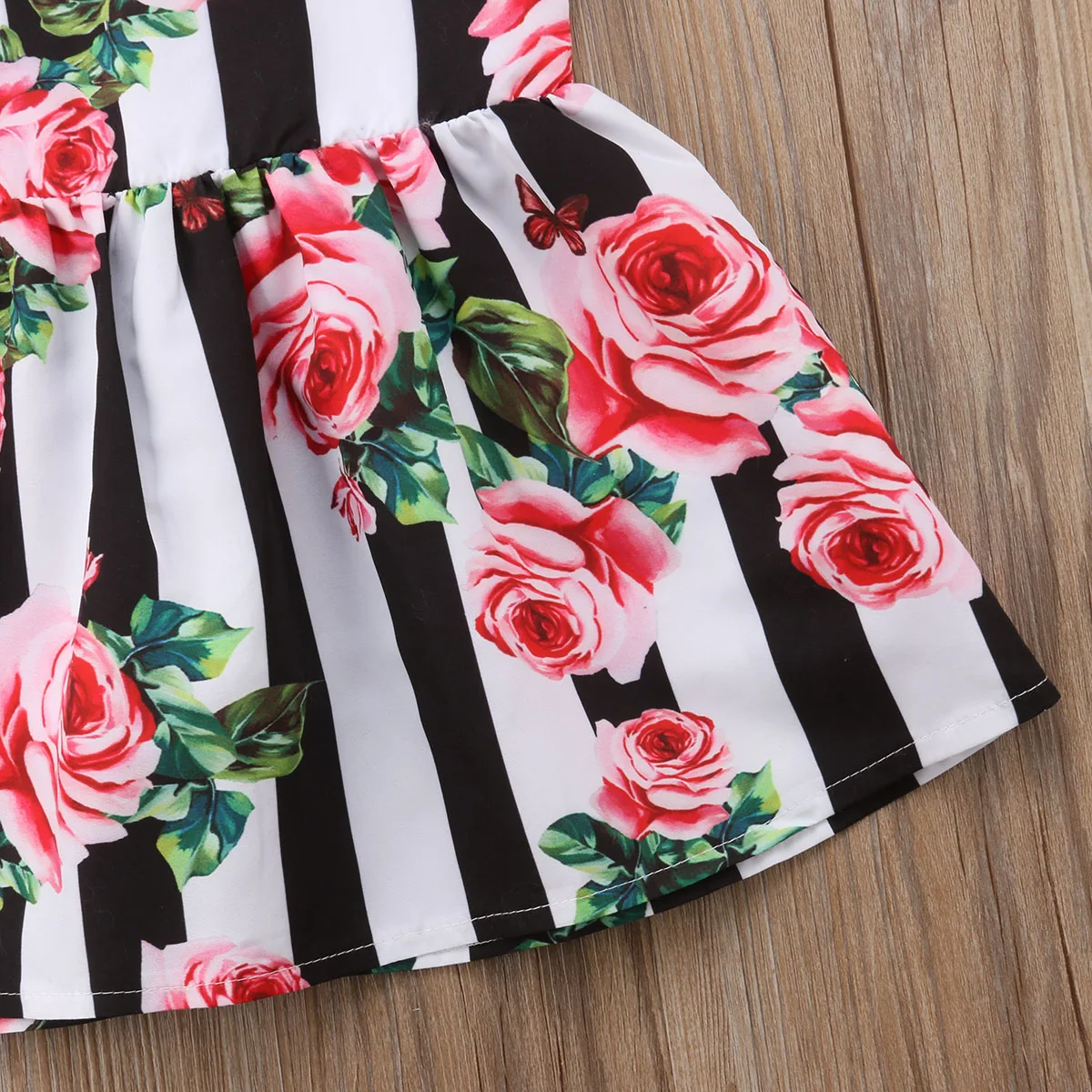 Girls Dress Stylish Toddler Kids Baby Sleeveless Floral Striped Princess Party Sundress 0-6T | Детская одежда и обувь