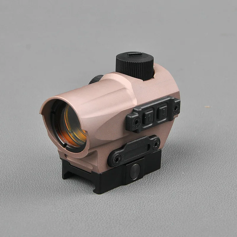 TAN Тактический красный точечный прицел 1,5 MOA Mini Red Dot с 20 мм Riser Mount Rifle Scope Охота ОПТИК для воздушной винтовки Охота - Цвет: TAN