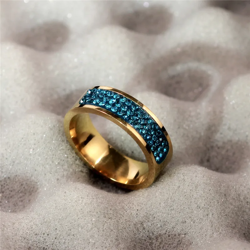 Высокое качество известный бренд новый 8 мм полукруг три ряда Кристалл 316L