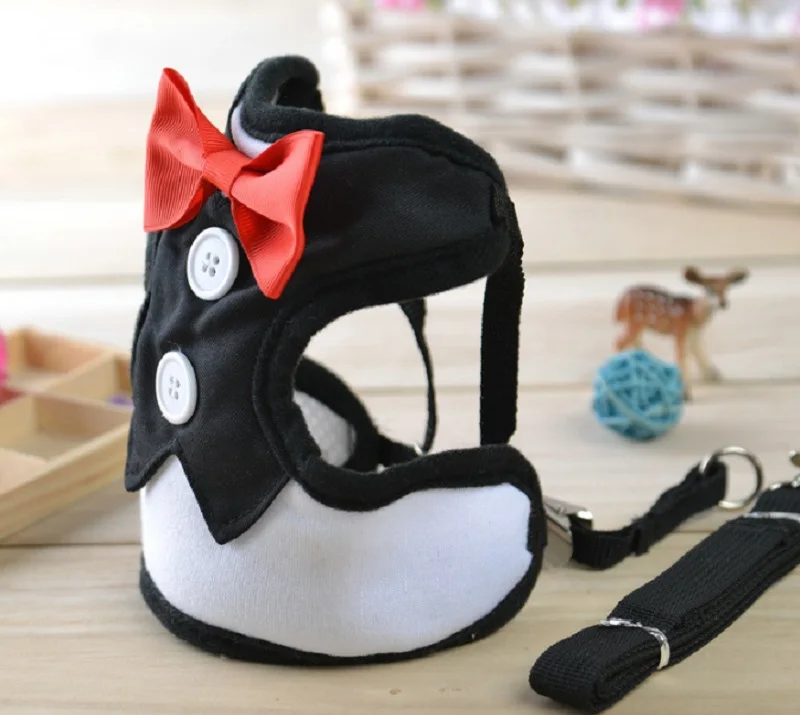 D84 красная бабочка смокинг собачья шлейка с поводком регулируемый безопасный