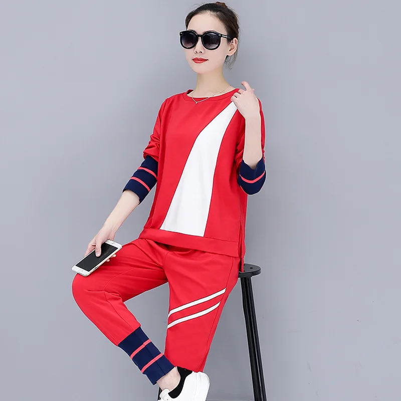 2018 women suits wear suit set elastic two-piece track sweatsuit fitness long sleeve pants fashional laday | Женская одежда