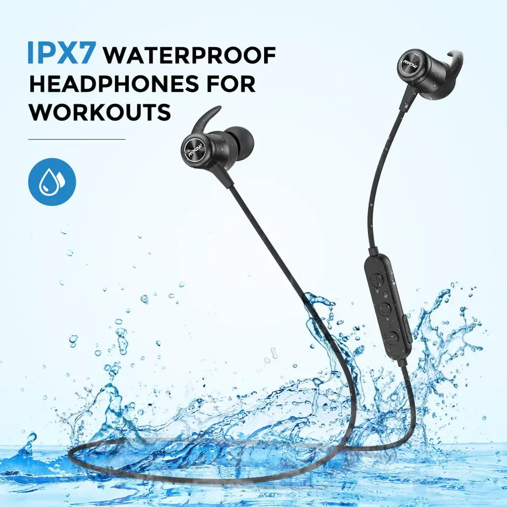 Наушники Mpow S11 APTX Bluetooth 5 0 магнитные IPX7 водонепроницаемые 9 часов проигрывания CVC6.0