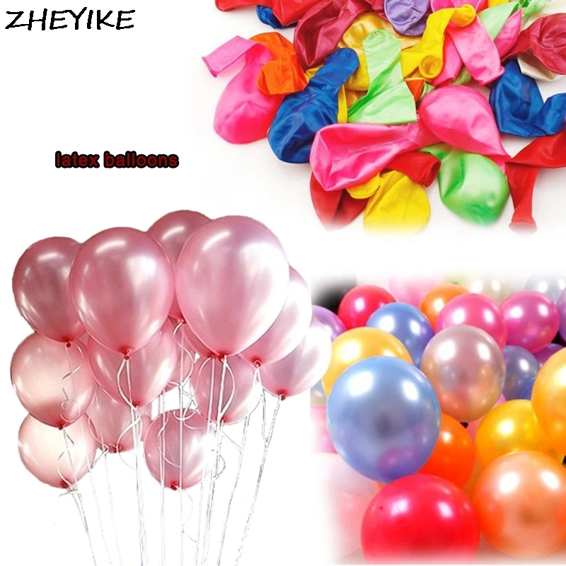 ZHEYIKE 1/5/10/20 штук Розовый латексные шары с днем рождения круглый шар Свадебная