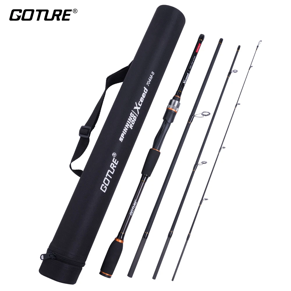 

Goture Xceed Spinning Baitcasting Fishing Rods Carbon Fiber MH/H Power 1.98M-3.0M 4-Section Portable Travel Rod Lure Rod+Rod Bag